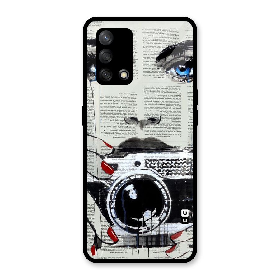 Paper Face Beauty Glass Back Case for Oppo F19