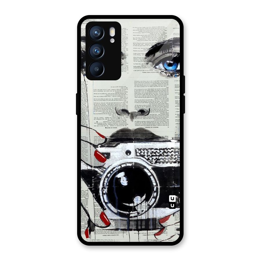 Paper Face Beauty Glass Back Case for Oppo Reno6 5G