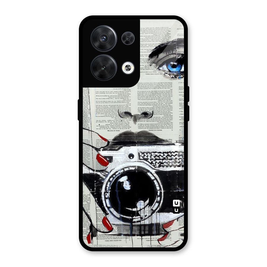 Paper Face Beauty Glass Back Case for Oppo Reno8 5G