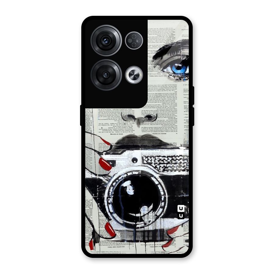 Paper Face Beauty Glass Back Case for Oppo Reno8 Pro 5G