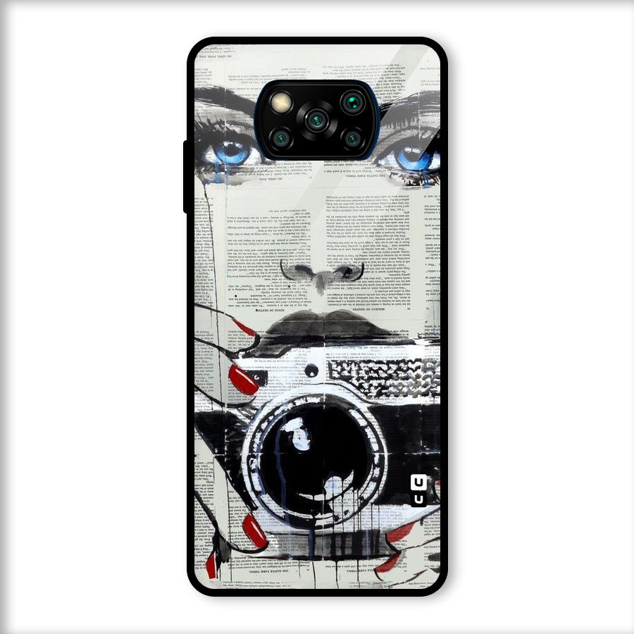 Paper Face Beauty Glass Back Case for Poco X3
