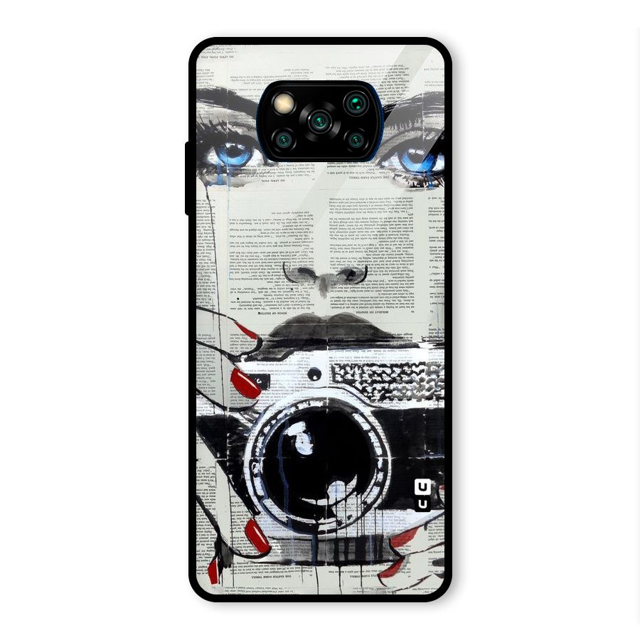 Paper Face Beauty Glass Back Case for Poco X3 Pro