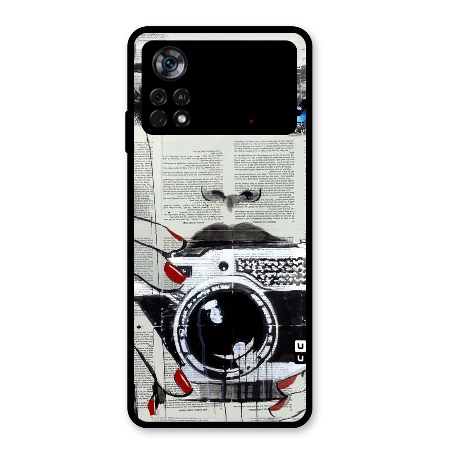 Paper Face Beauty Glass Back Case for Poco X4 Pro 5G