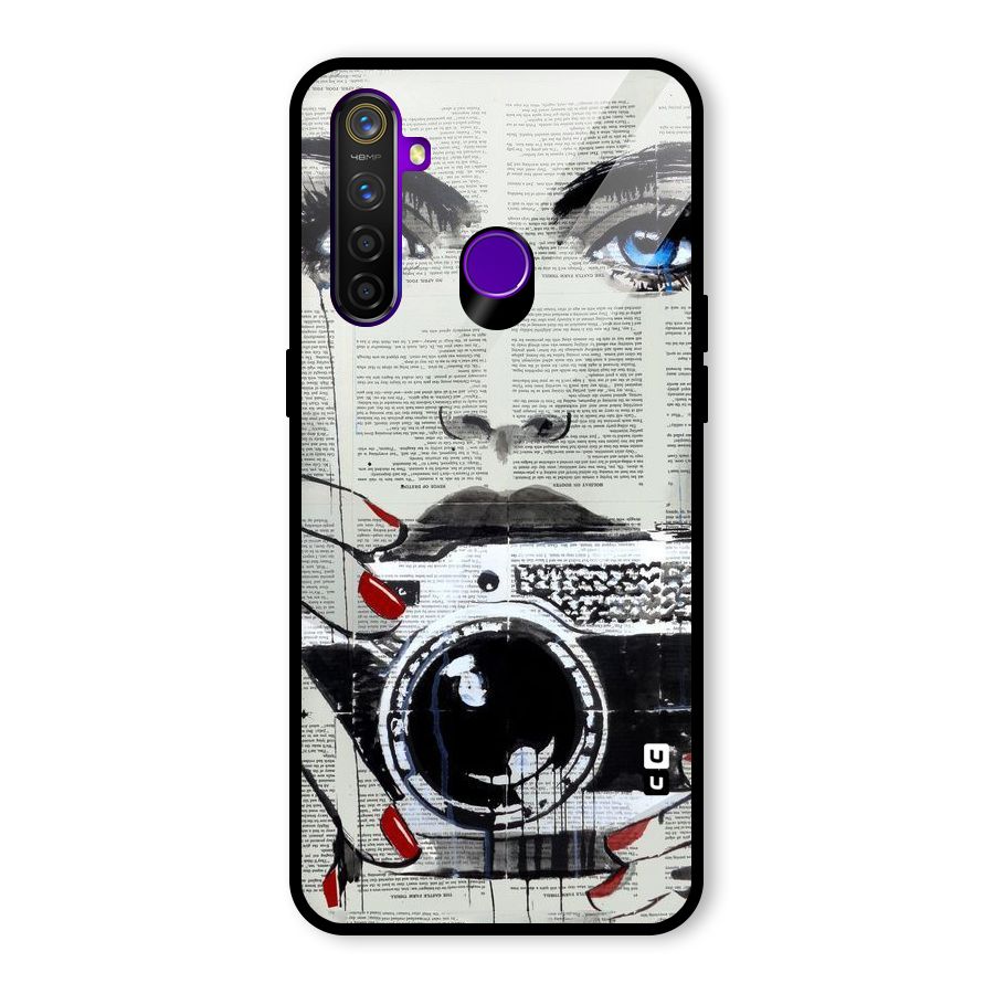 Paper Face Beauty Glass Back Case for Realme 5 Pro