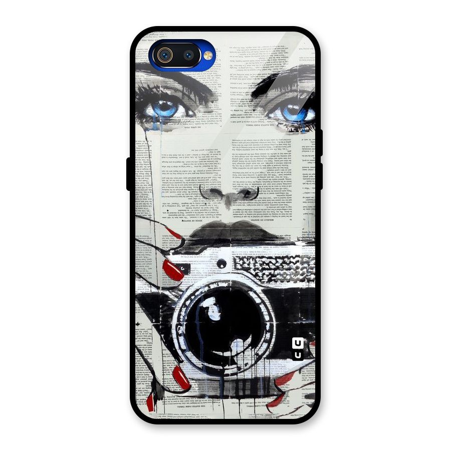 Paper Face Beauty Glass Back Case for Realme C2