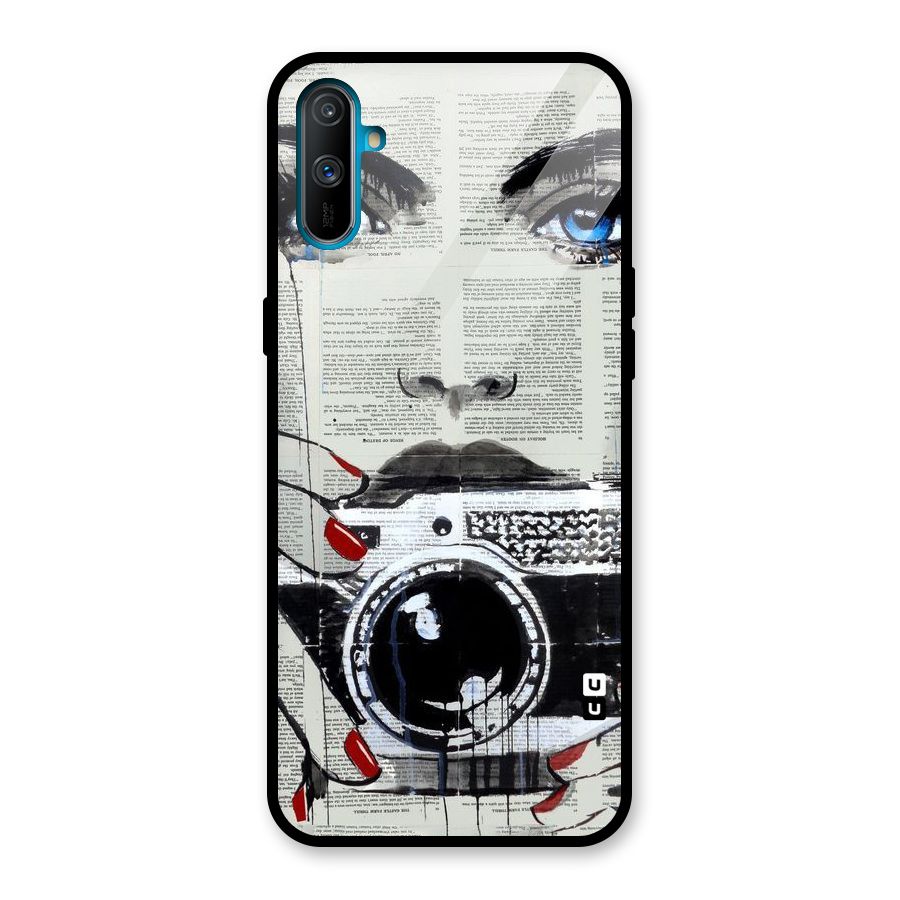 Paper Face Beauty Glass Back Case for Realme C3