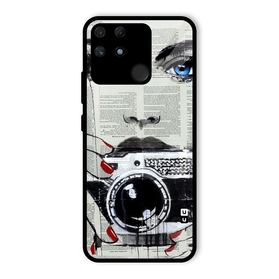 Paper Face Beauty Glass Back Case for Realme Narzo 50A