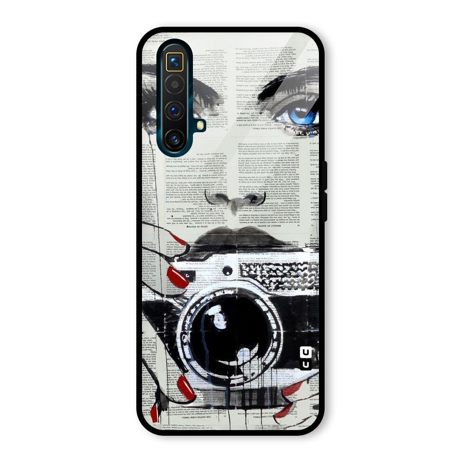 Paper Face Beauty Glass Back Case for Realme X3