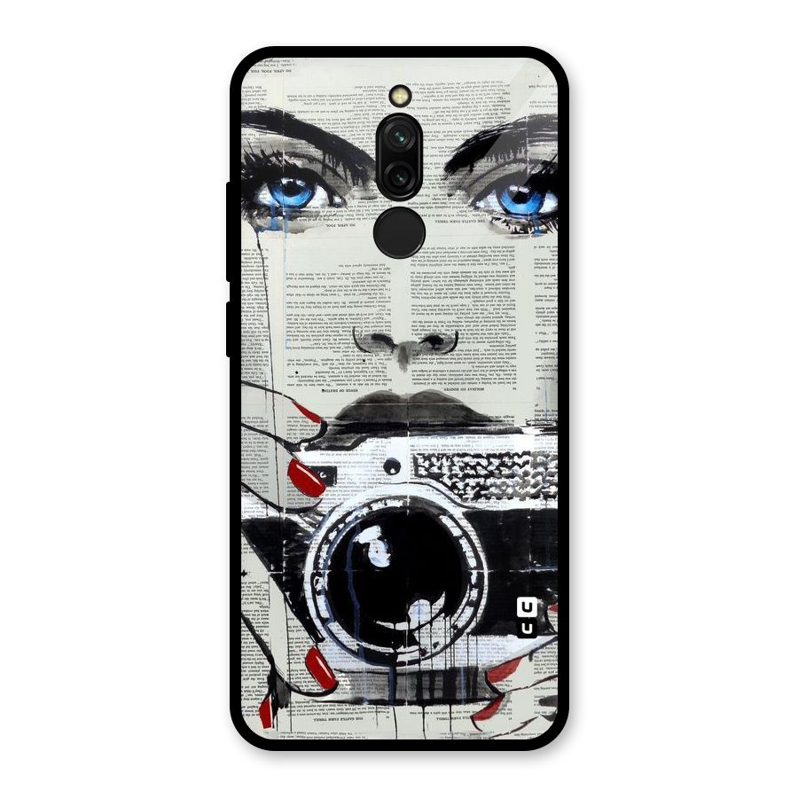 Paper Face Beauty Glass Back Case for Redmi 8