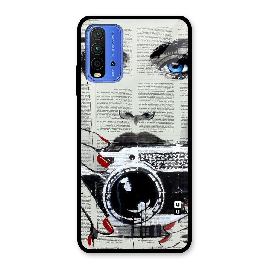 Paper Face Beauty Glass Back Case for Redmi 9 Power