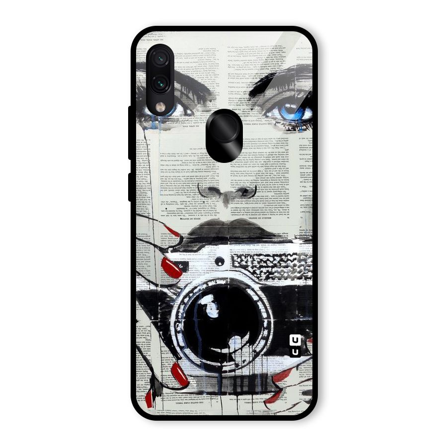 Paper Face Beauty Glass Back Case for Redmi Note 7S