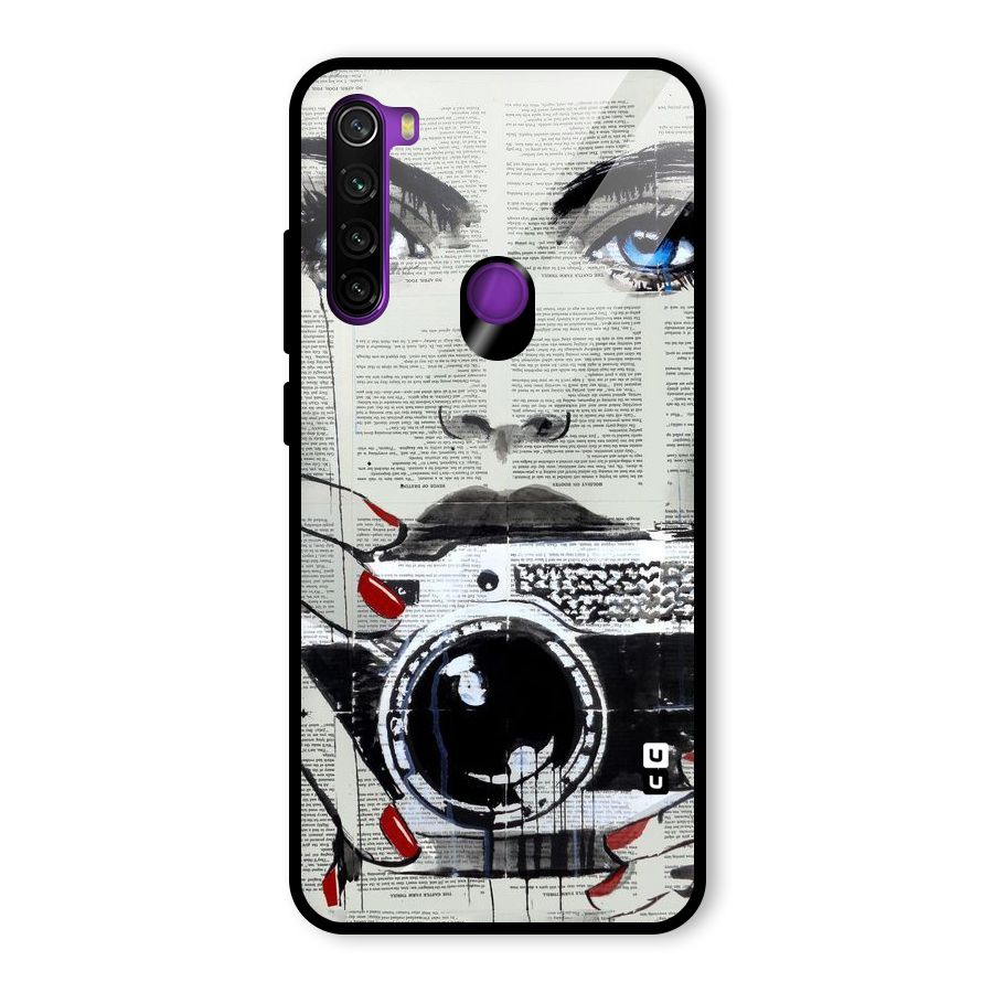 Paper Face Beauty Glass Back Case for Redmi Note 8