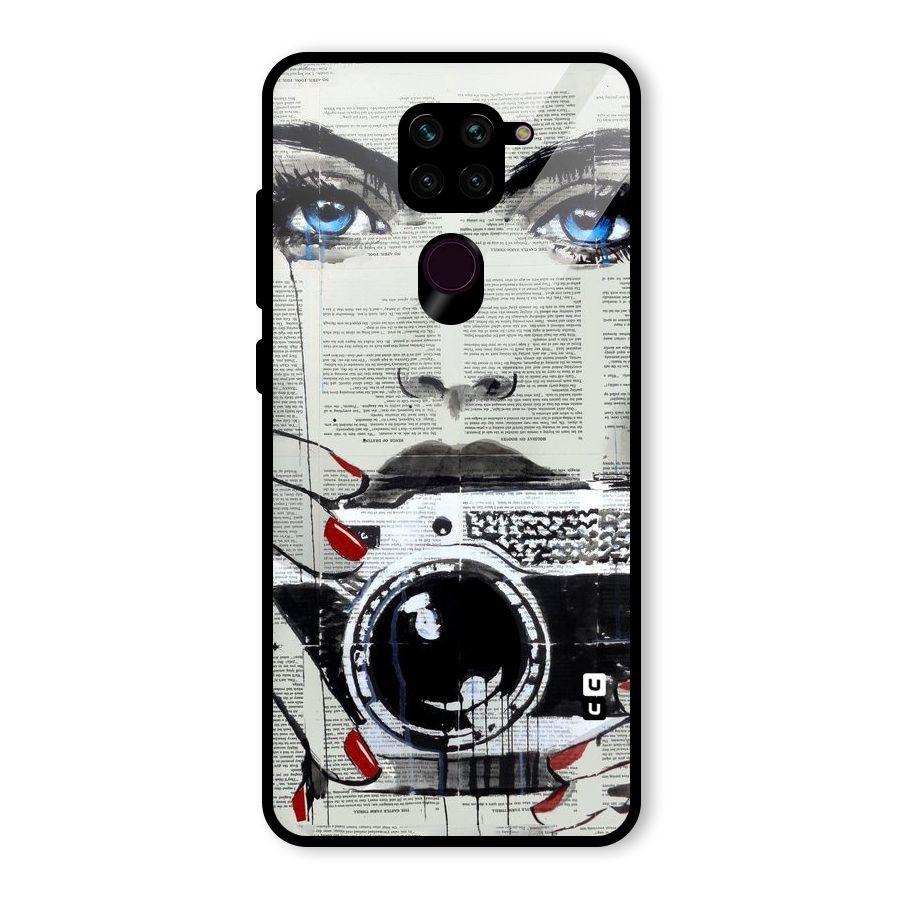 Paper Face Beauty Glass Back Case for Redmi Note 9