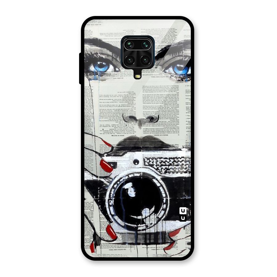 Paper Face Beauty Glass Back Case for Redmi Note 9 Pro