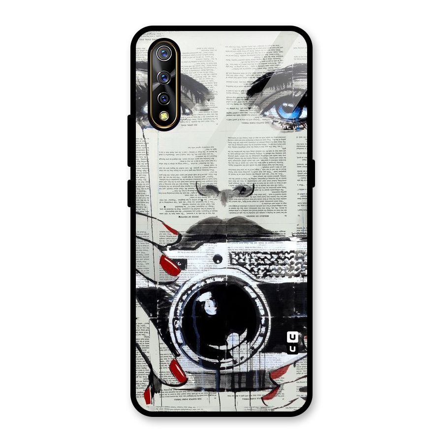Paper Face Beauty Glass Back Case for Vivo S1