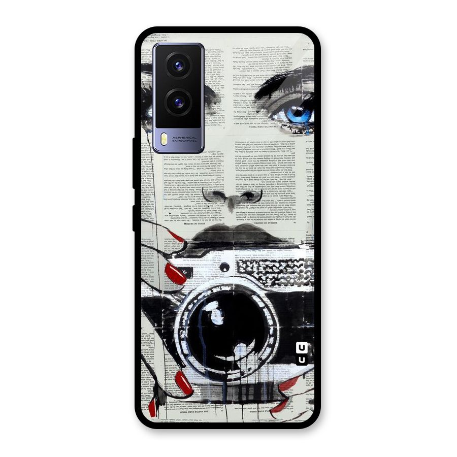Paper Face Beauty Glass Back Case for Vivo V21e 5G