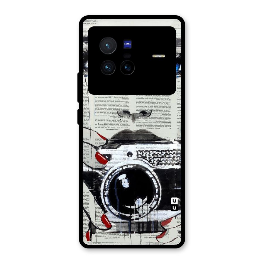 Paper Face Beauty Glass Back Case for Vivo X80