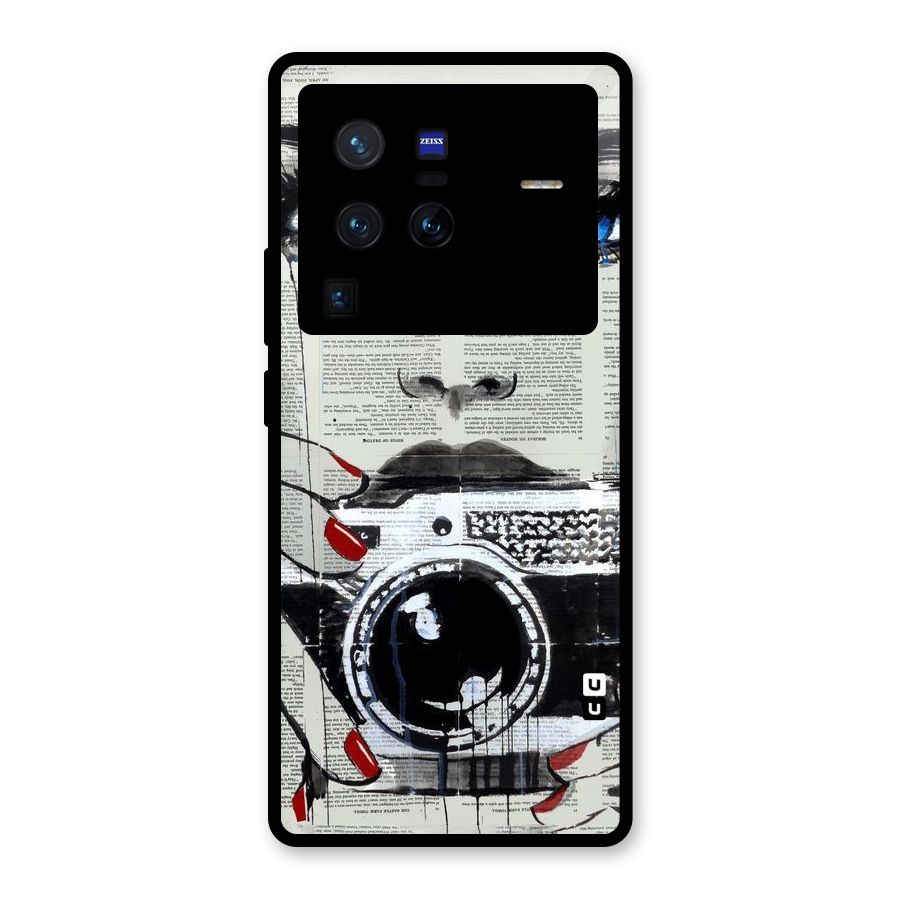 Paper Face Beauty Glass Back Case for Vivo X80 Pro