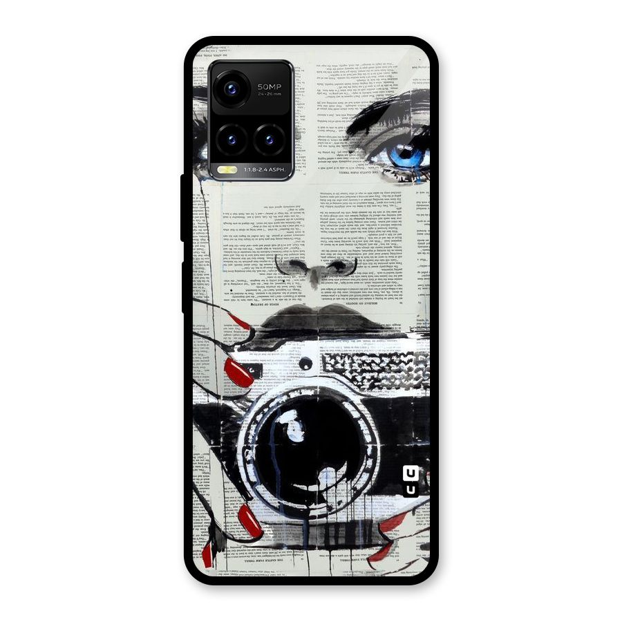 Paper Face Beauty Glass Back Case for Vivo Y21T