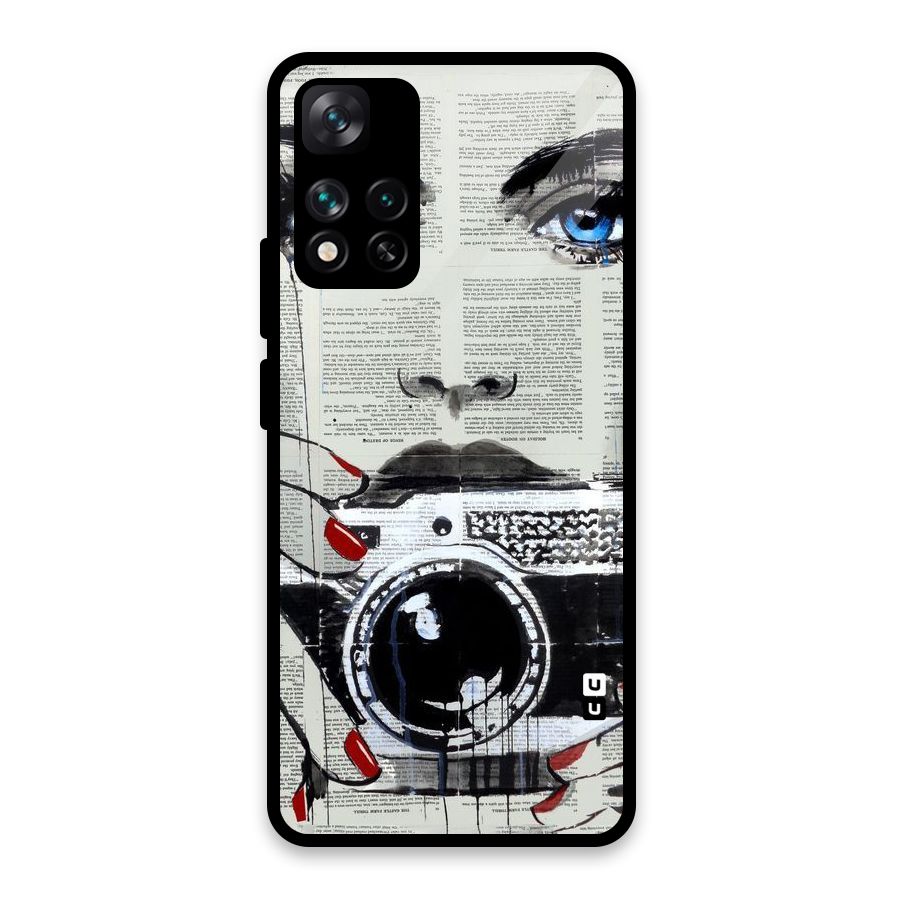 Paper Face Beauty Glass Back Case for Xiaomi 11i HyperCharge 5G