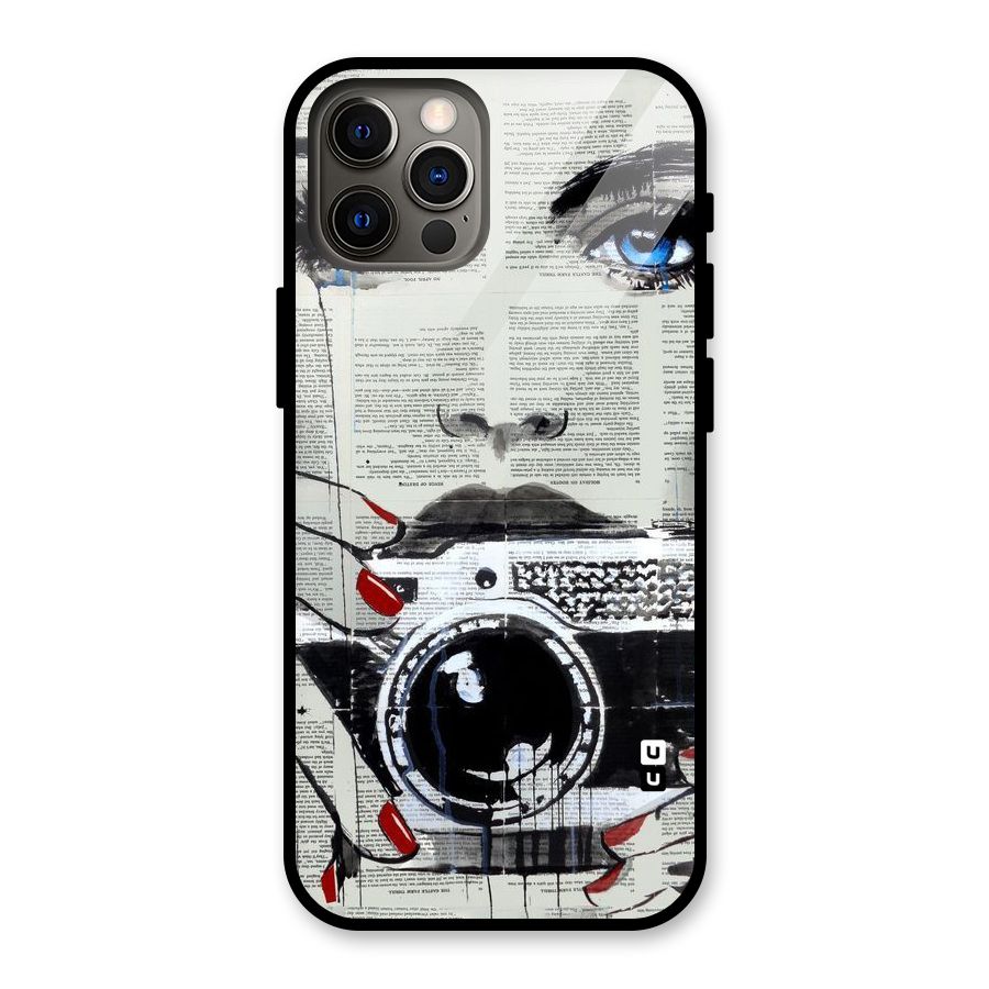Paper Face Beauty Glass Back Case for iPhone 12 Pro