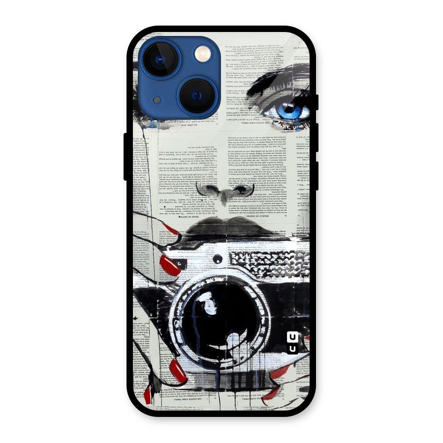 Paper Face Beauty Glass Back Case for iPhone 13 Mini