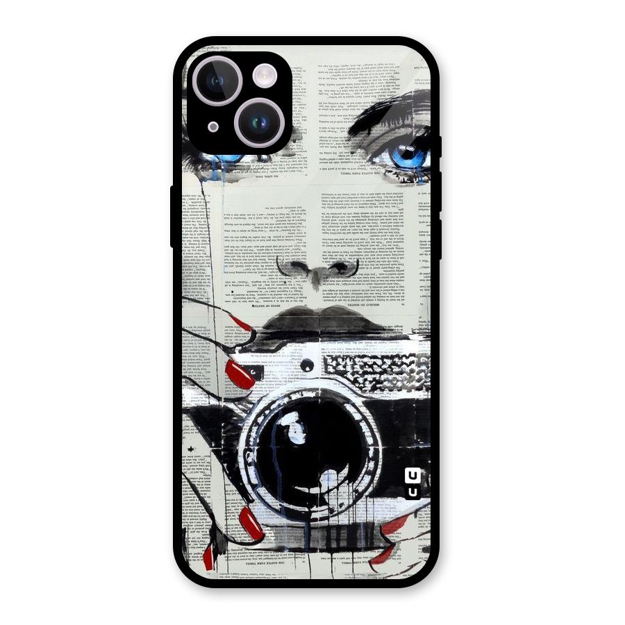 Paper Face Beauty Glass Back Case for iPhone 14 Plus