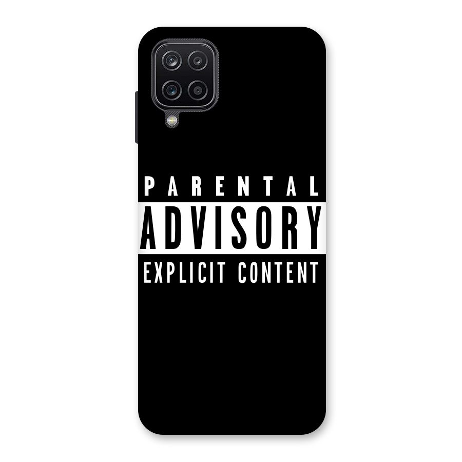 Parental Advisory Label Back Case for Galaxy A12