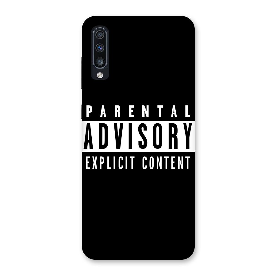 Parental Advisory Label Back Case for Galaxy A70s