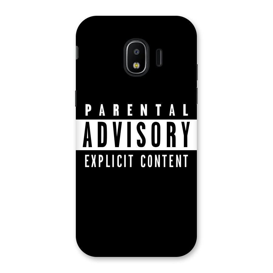 Parental Advisory Label Back Case for Galaxy J2 Pro 2018