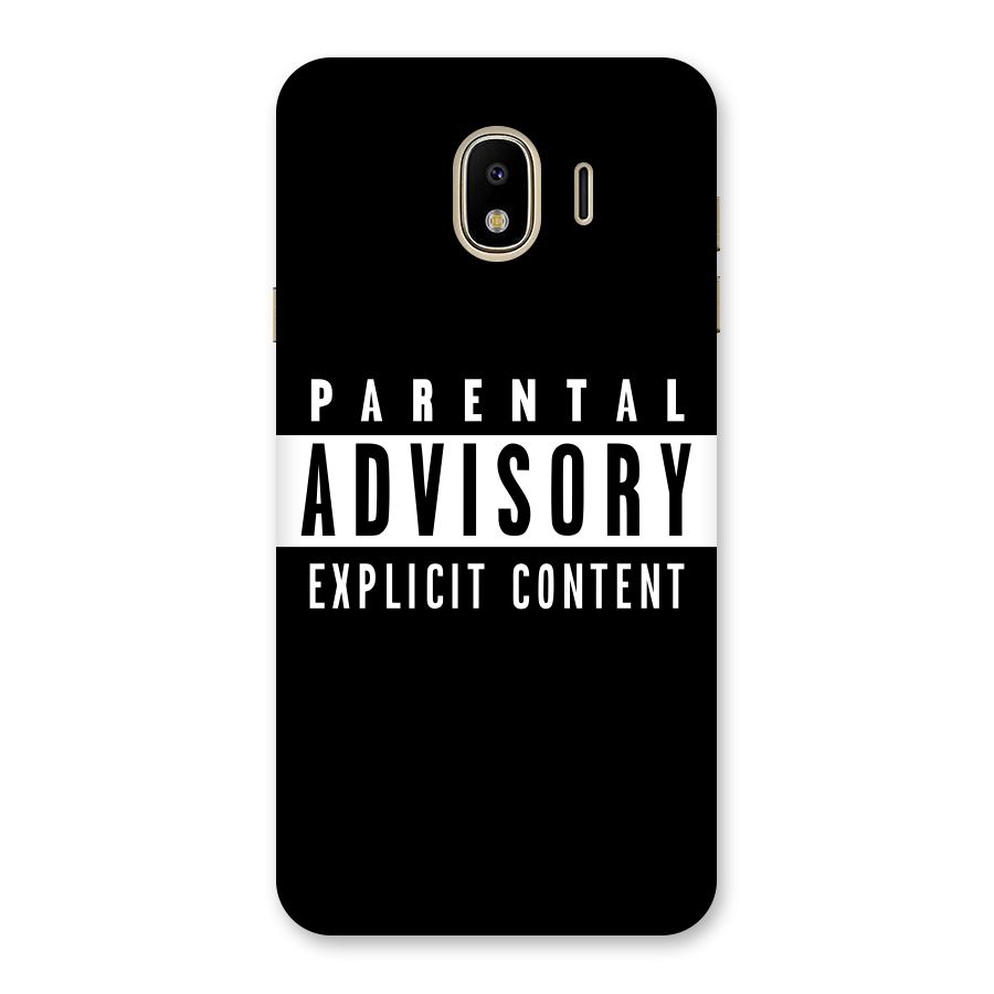 Parental Advisory Label Back Case for Galaxy J4