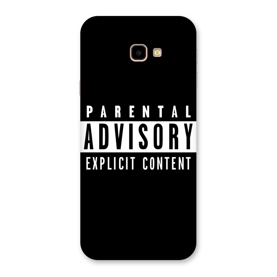 Parental Advisory Label Back Case for Galaxy J4 Plus