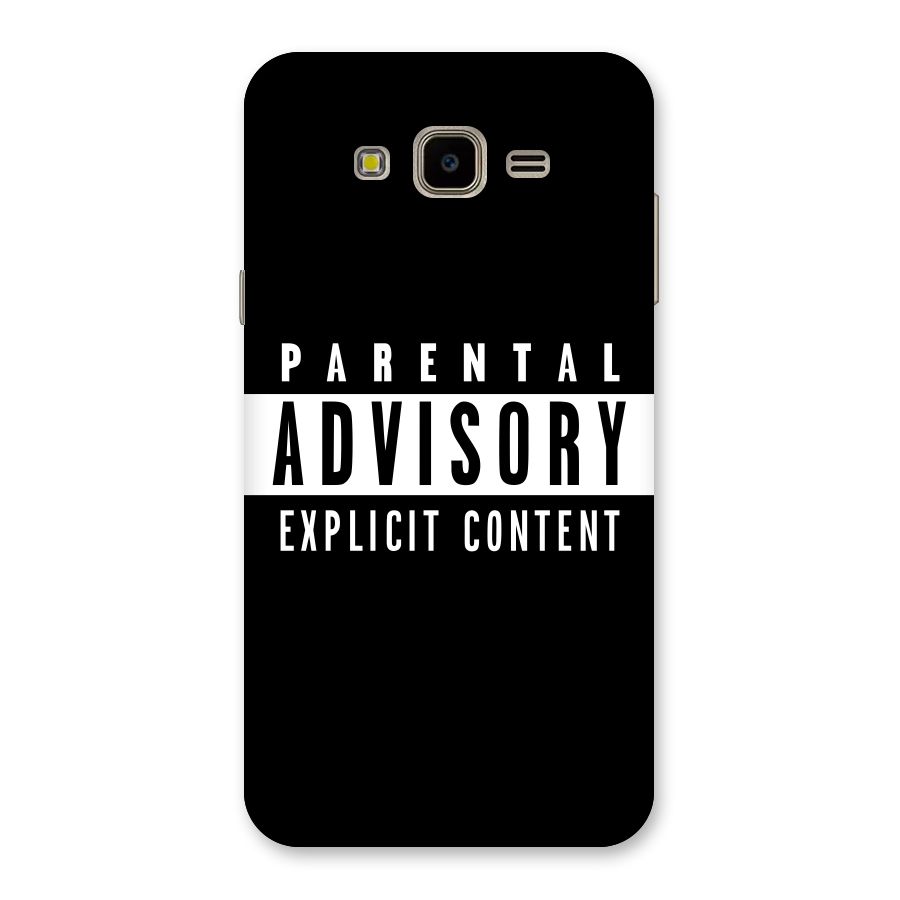 Parental Advisory Label Back Case for Galaxy J7 Nxt