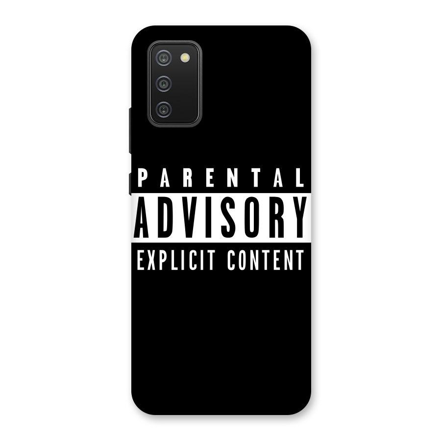 Parental Advisory Label Back Case for Galaxy M02s