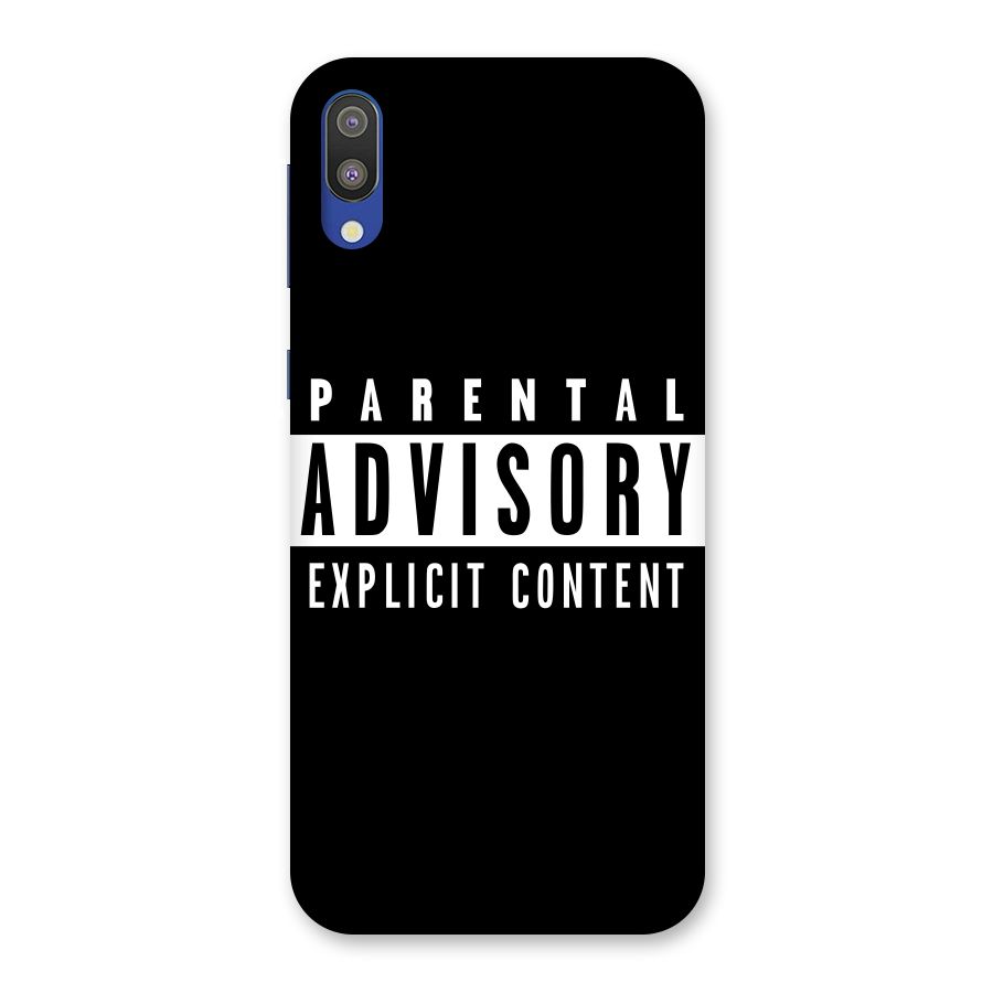 Parental Advisory Label Back Case for Galaxy M10