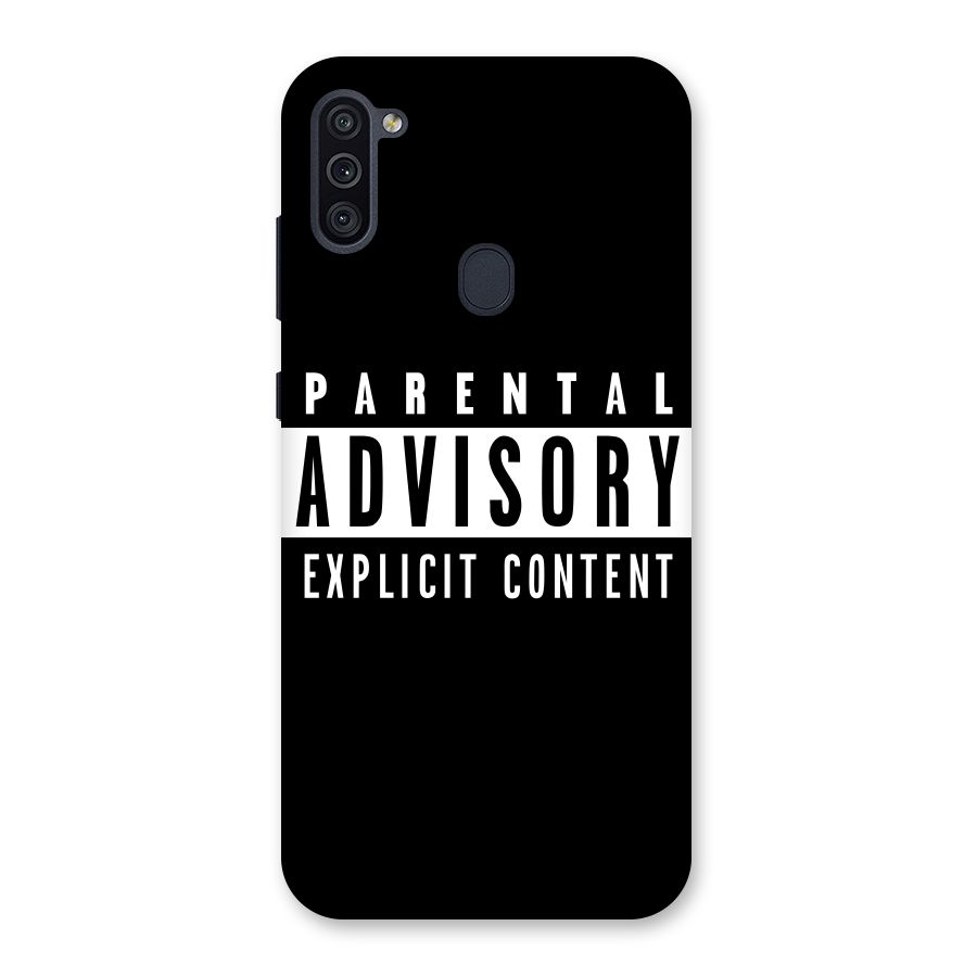 Parental Advisory Label Back Case for Galaxy M11