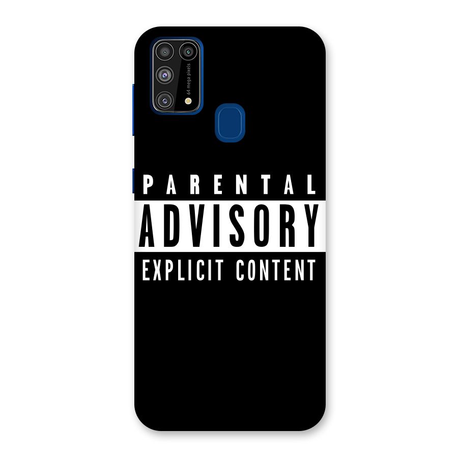 Parental Advisory Label Back Case for Galaxy M31