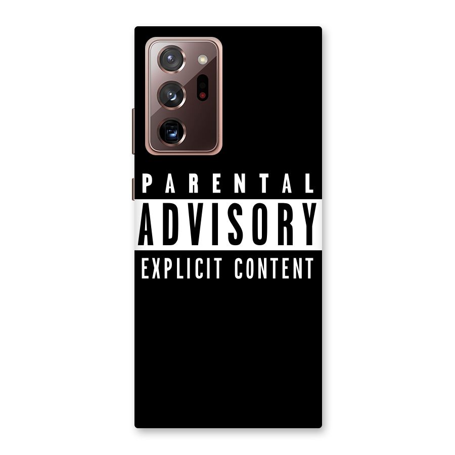 Parental Advisory Label Back Case for Galaxy Note 20 Ultra