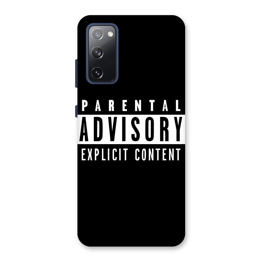 Parental Advisory Label Back Case for Galaxy S20 FE