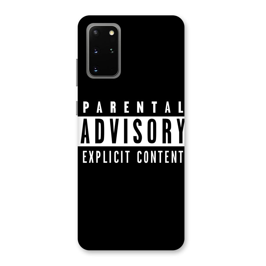 Parental Advisory Label Back Case for Galaxy S20 Plus