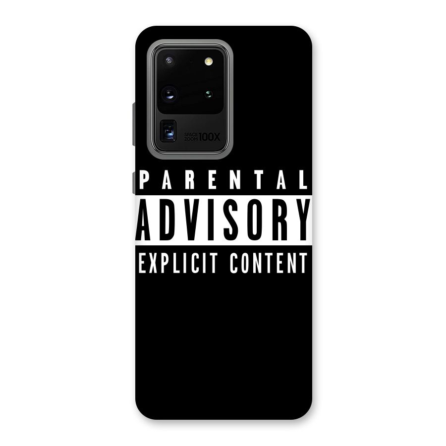 Parental Advisory Label Back Case for Galaxy S20 Ultra