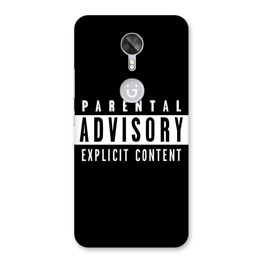 Parental Advisory Label Back Case for Gionee A1