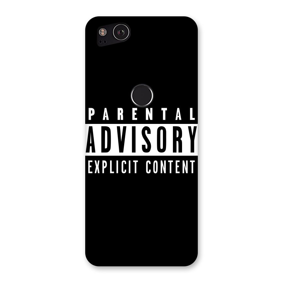 Parental Advisory Label Back Case for Google Pixel 2