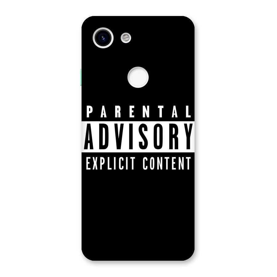 Parental Advisory Label Back Case for Google Pixel 3