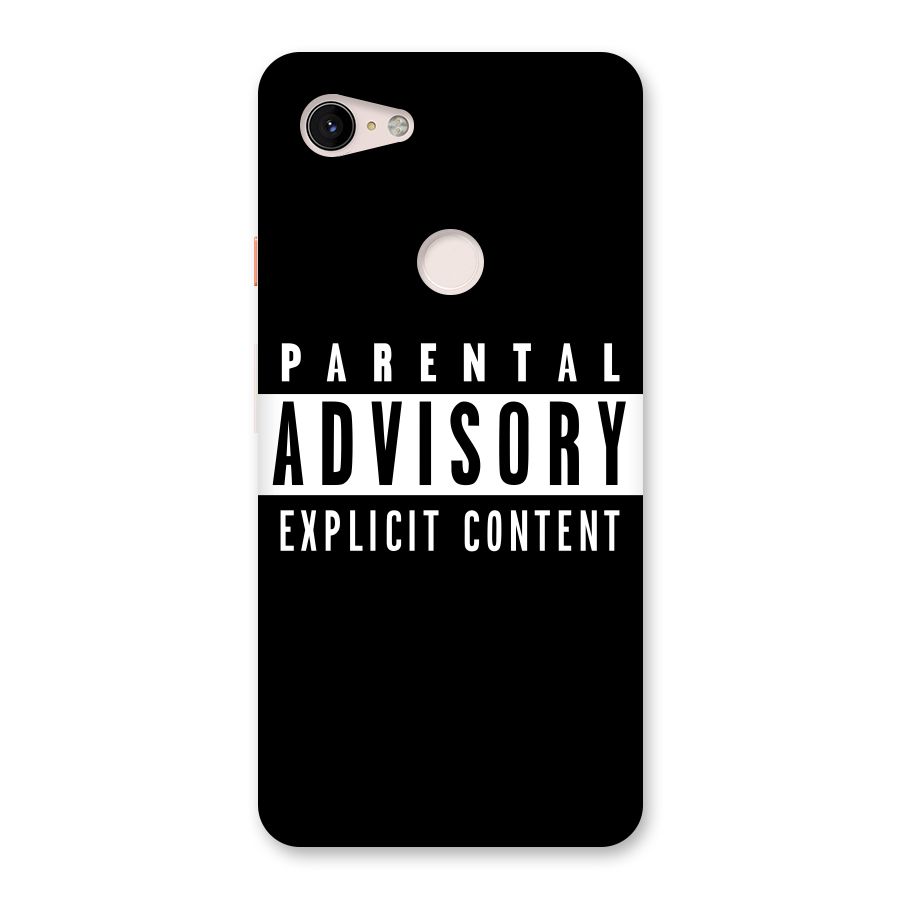 Parental Advisory Label Back Case for Google Pixel 3 XL
