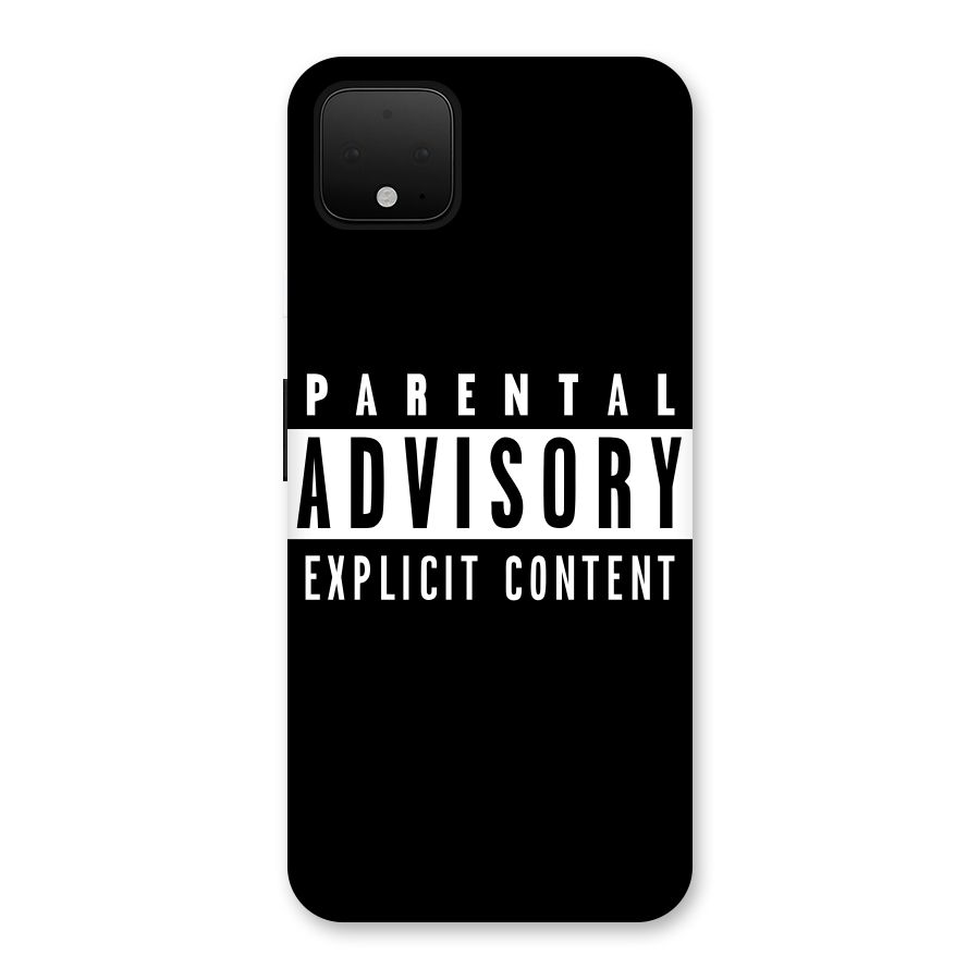 Parental Advisory Label Back Case for Google Pixel 4 XL