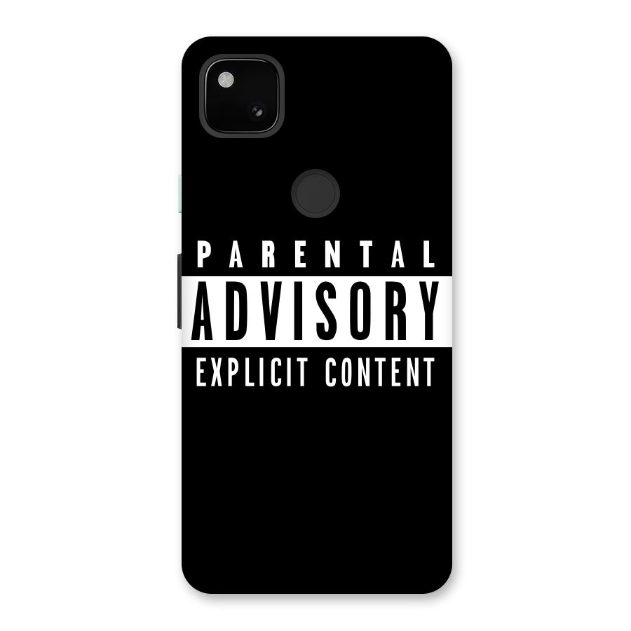Parental Advisory Label Back Case for Google Pixel 4a