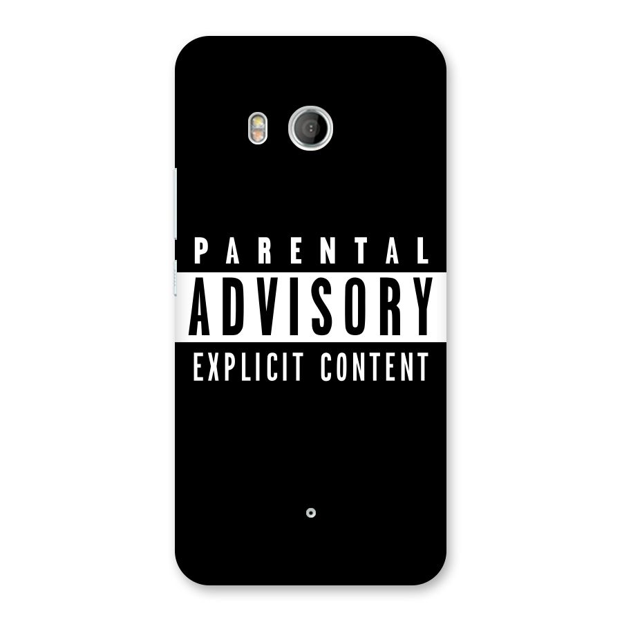 Parental Advisory Label Back Case for HTC U11