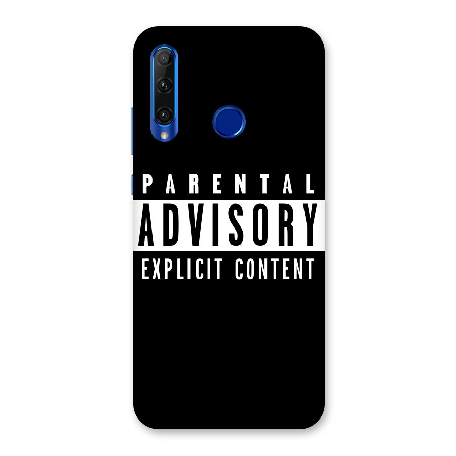 Parental Advisory Label Back Case for Honor 20i