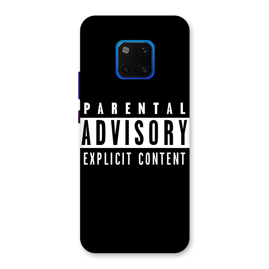 Parental Advisory Label Back Case for Huawei Mate 20 Pro